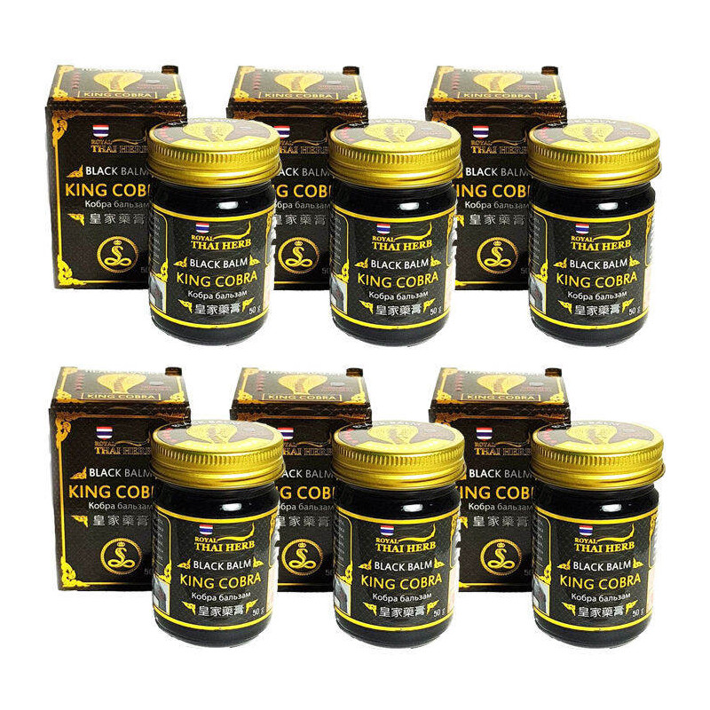 6 x Royal Thai Herb Black Balm 50 g