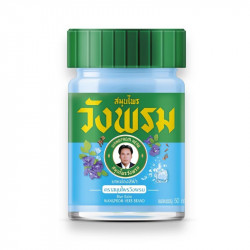 Wangprom Blauer Thai Balm 50 g | Kühlender Kräuterbalsam mit Schmetterlingserbse gegen Kopfschmerzen & Verspannungen