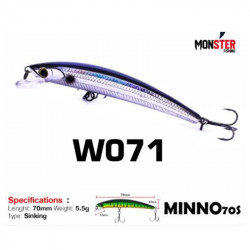 9-piece WEEBASS minnow 70s sinking jerkbait bundle details