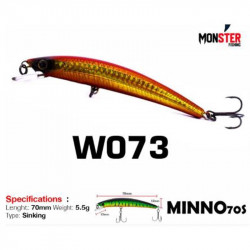 Original WEEBASS Minnow 70s Sinking Wobbler-Set | Alle 9 Farben